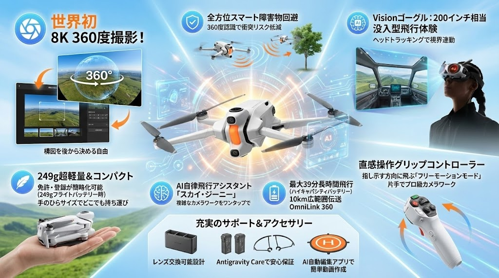 Antigravity A1：8K 360度撮影がドローンの常識を覆す理由